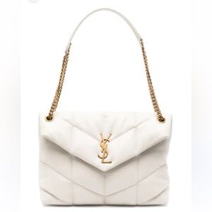 Fashion Cream Quilted Shoulder Bag white color